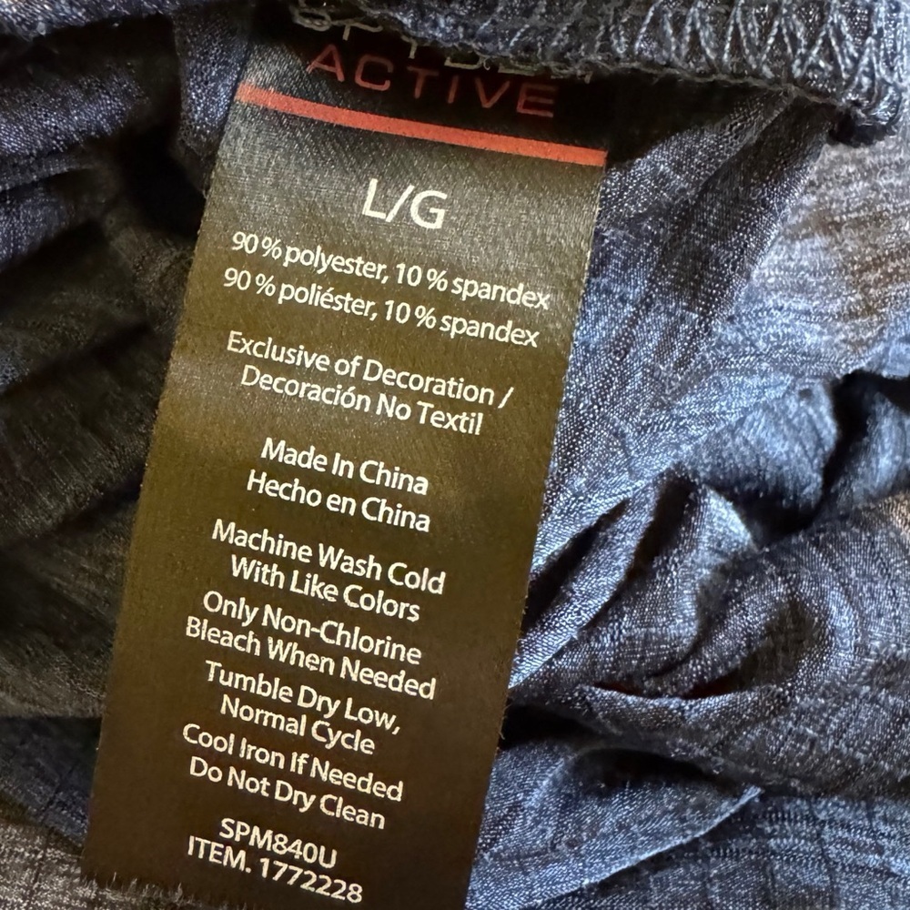 Spyder Active Men’s Moisture Wicking 4-Way Stretch 1/4 Zip Pullover Blue Size L - Picture 9 of 9